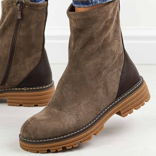 Botki Daszyński płaskie casual bez zapięcia 