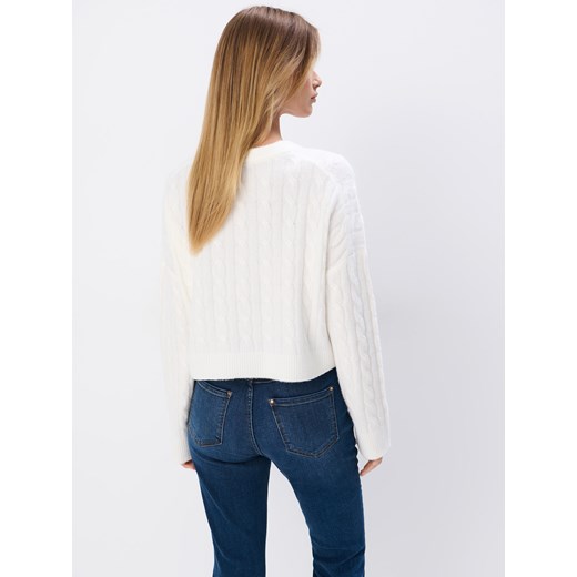 Mohito - Sweter z ozdobnym splotem - biały Mohito XL Mohito