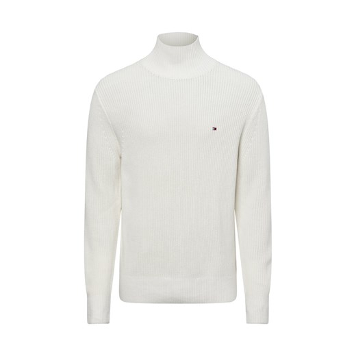 Tommy Hilfiger Męski sweter z dzianiny Mężczyźni Bawełna écru jednolity ze sklepu vangraaf w kategorii Swetry męskie - zdjęcie 175173294