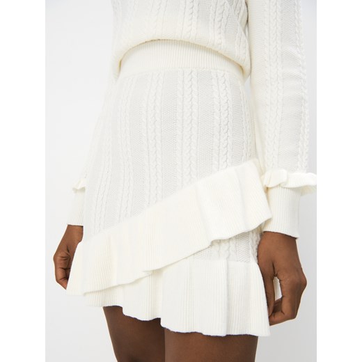 Mohito - Swetrowa spódnica mini - kremowy Mohito XL Mohito