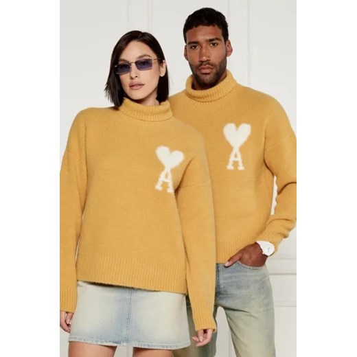 AMI Paris Wełniany golf | Regular Fit ze sklepu Gomez Fashion Store w kategorii Swetry damskie - zdjęcie 175176414