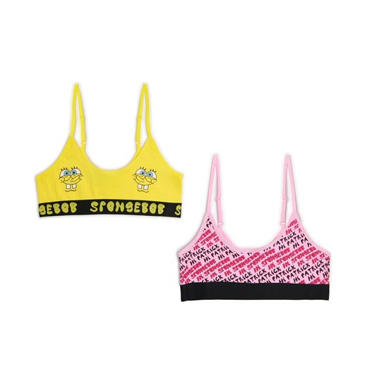 Cropp - 2 pack staników SpongeBob Kanciastoporty - wielobarwny Cropp XS Cropp