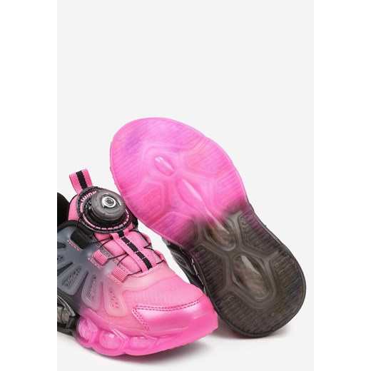 Czarno-Fuksjowe Buty Sportowe Sneakersy na Płaskiej Tłoczonej Podeszwie z Renee 29 renee.pl wyprzedaż