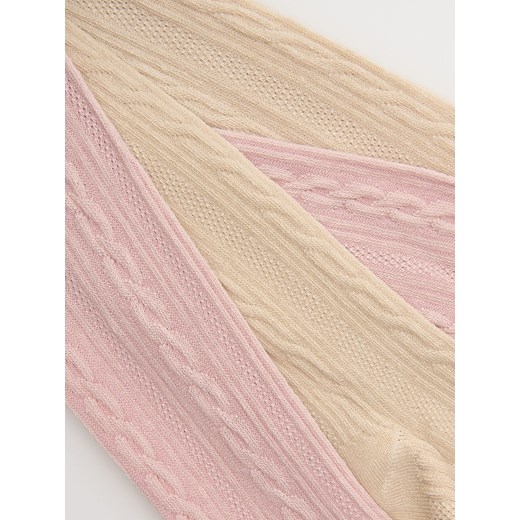 Reserved - Bawełniane rajstopy 2 pack - kremowy Reserved 122/128 (6-8 lat) Reserved