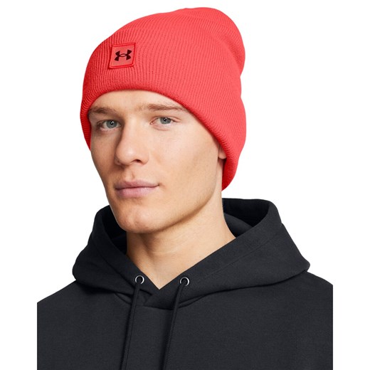 Męska czapka zimowa Under Armour UA Halftime Cuff - czerwona ze sklepu Sportstylestory.com w kategorii Czapki zimowe męskie - zdjęcie 175187981