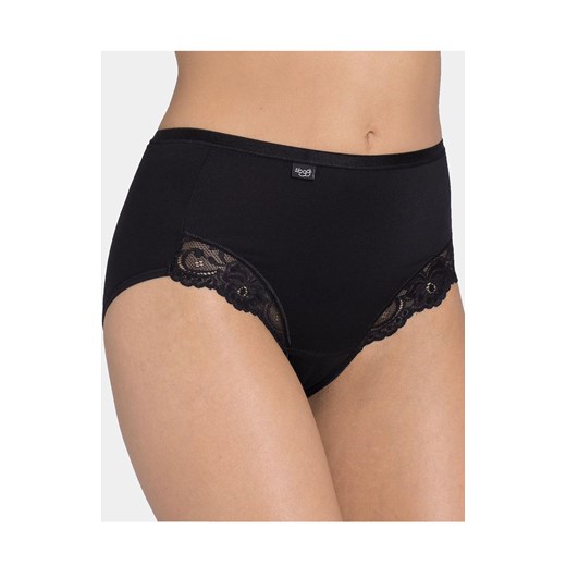 Sloggi Romance Maxi czarne figi z wyższym stanem plus size 10031897, Kolor czarny, Rozmiar 40, Sloggi ze sklepu Primodo w kategorii Majtki damskie - zdjęcie 175189781