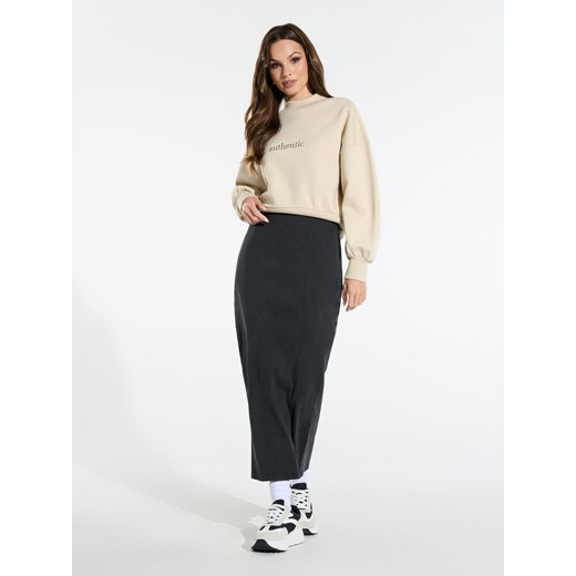 Sinsay - Bluza ze stójką - kremowy Sinsay S Sinsay