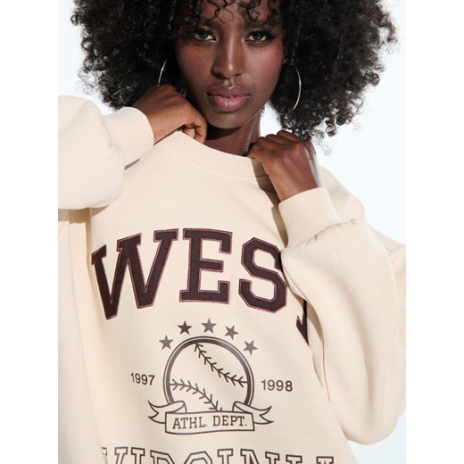 Sinsay - Bluza z nadrukiem - kremowy Sinsay XXL Sinsay