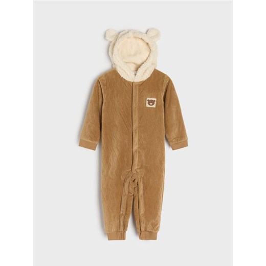 Sinsay - Pajacyk z kapturem - brązowy Sinsay 92 Sinsay