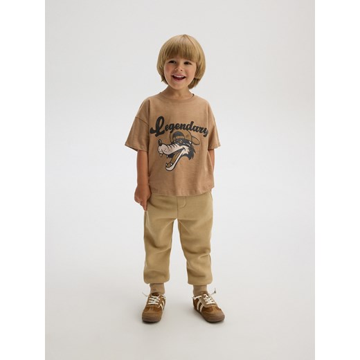 Reserved - Dresowe spodnie - beżowy ze sklepu Reserved w kategorii Spodnie chłopięce - zdjęcie 175193370