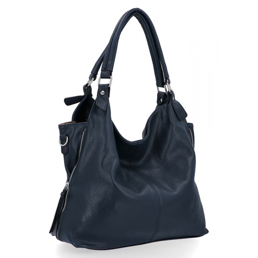 Uniwersalna Torebka Damska XL firmy Hernan HB0153 Granatowa ze sklepu PaniTorbalska w kategorii Torby Shopper bag - zdjęcie 175195250