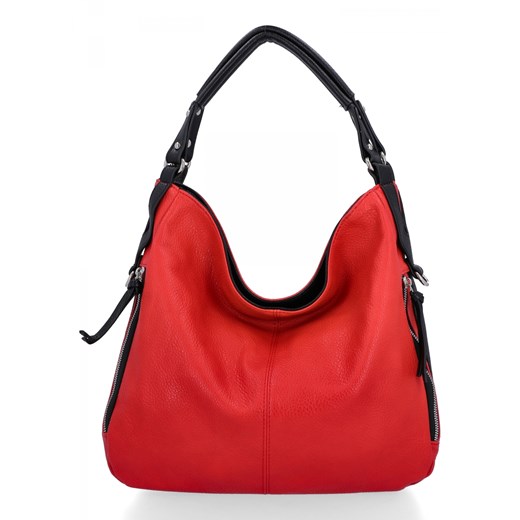Uniwersalna Torebka Damska XL Hernan HB038 Czerwona/Czarna ze sklepu PaniTorbalska w kategorii Torby Shopper bag - zdjęcie 175195253