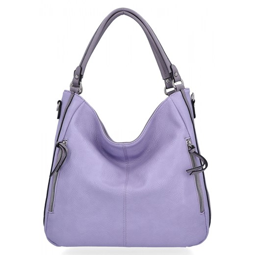 Uniwersalna Torebka Damska XL Na Co Dzień firmy Hernan HB0379 Jasno Fioletowa ze sklepu PaniTorbalska w kategorii Torby Shopper bag - zdjęcie 175195513