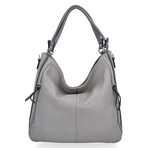 Uniwersalna Torebka Damska XL Na Co Dzień firmy Hernan HB0379 Jasno Szara ze sklepu PaniTorbalska w kategorii Torby Shopper bag - zdjęcie 175195852