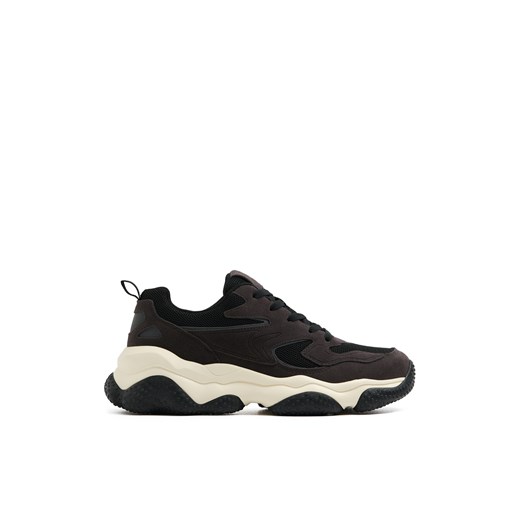 Cropp - Sneakersy z elementami skórzanymi - szary ze sklepu Cropp w kategorii Buty sportowe damskie - zdjęcie 175196633