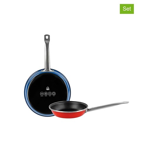 Benetton Patelnie (2 szt.) w kolorze czerwonym i niebieskim ze sklepu Limango Polska w kategorii Garnki - zdjęcie 175200800