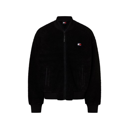 Tommy Jeans Bluza męska Mężczyźni Sztuczne włókno czarny jednolity ze sklepu vangraaf w kategorii Bluzy męskie - zdjęcie 175207834