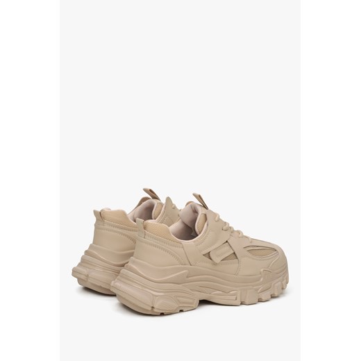 ES8: Beżowe sneakersy damskie na grubej podeszwie Es8 41 Estro
