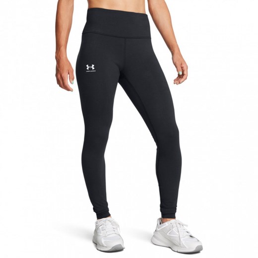 Damskie legginsy dzianinowe z wysokim stanem Under Armour Campus Legging - czarne ze sklepu Sportstylestory.com w kategorii Spodnie damskie - zdjęcie 175209272