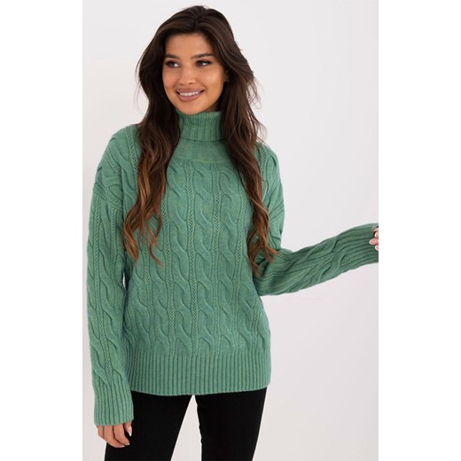 Pistacjowy golf damski AT-SW-23445.00, Kolor pistacjowy, Rozmiar uniwersalny, WOOL FASHION ITALIA ze sklepu Primodo w kategorii Swetry damskie - zdjęcie 175212231