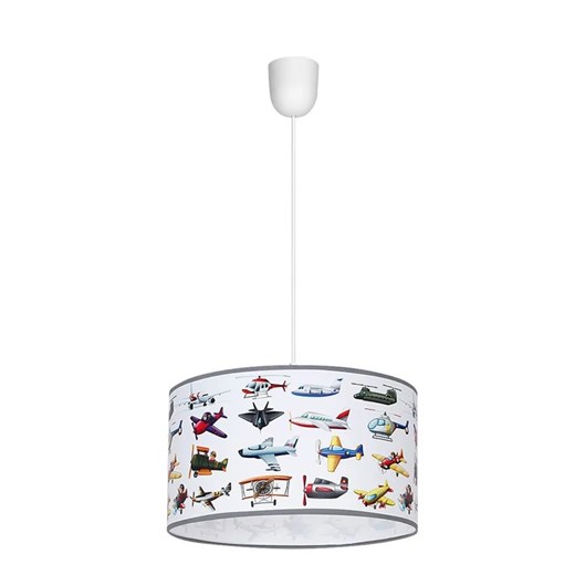 Wisząca lampa z abażurem w samoloty - N42-Randon ze sklepu Edinos.pl w kategorii Lampy wiszące - zdjęcie 175219232
