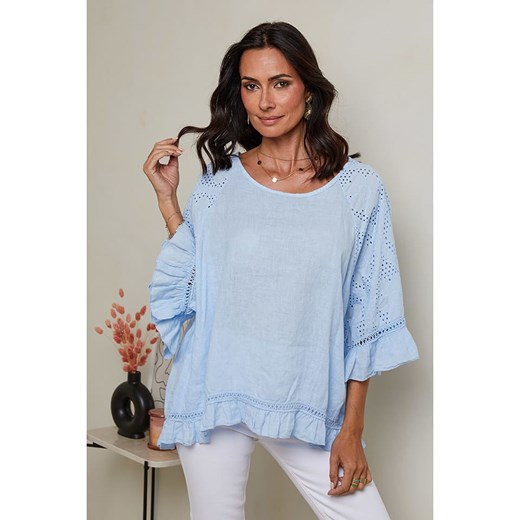 Le Monde du Lin Lniana bluzka w kolorze błękitnym Le Monde Du Lin 38/40 Limango Polska okazyjna cena