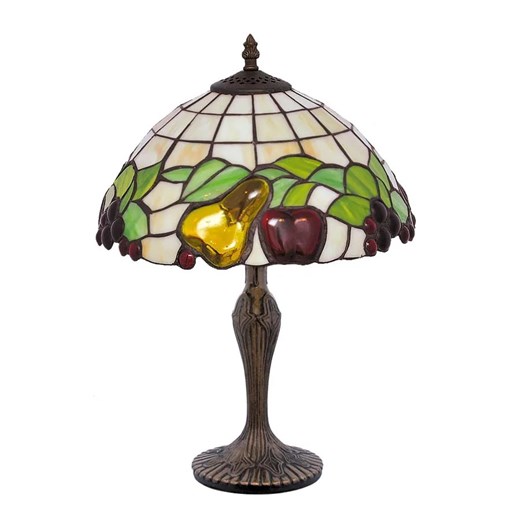Witrażowa lampa stołowa w stylu retro - 3X S947 E1-K73 ze sklepu Edinos.pl w kategorii Lampy stołowe - zdjęcie 175225663