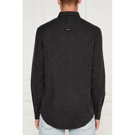 Tommy Jeans koszula męska czarna casual bawełniana z klasycznym kołnierzykiem