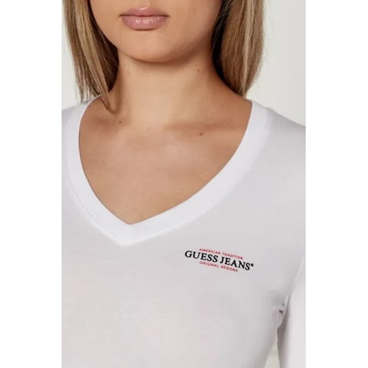 Bluzka damska Guess wiosenna z okrągłym dekoltem