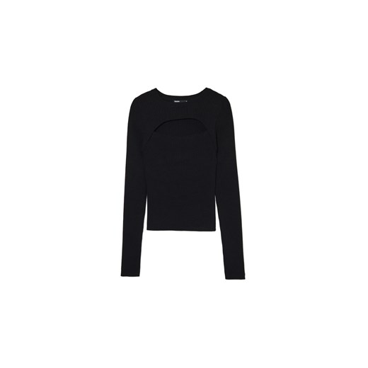 Cropp - Czarny sweter z wycięciem z przodu - czarny ze sklepu Cropp w kategorii Swetry damskie - zdjęcie 175232272