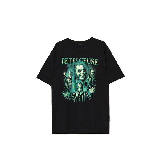 Cropp - Czarna koszulka z nadrukiem Beetlejuice UNISEX - czarny ze sklepu Cropp w kategorii T-shirty męskie - zdjęcie 175232282