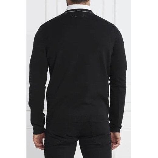 Sweter męski BOSS HUGO czarny casualowy w serek