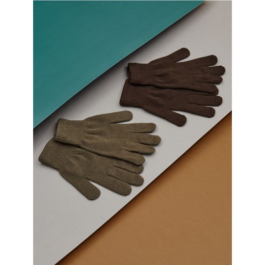 Sinsay - Rękawiczki 2 pack - brązowy Sinsay One Size Sinsay