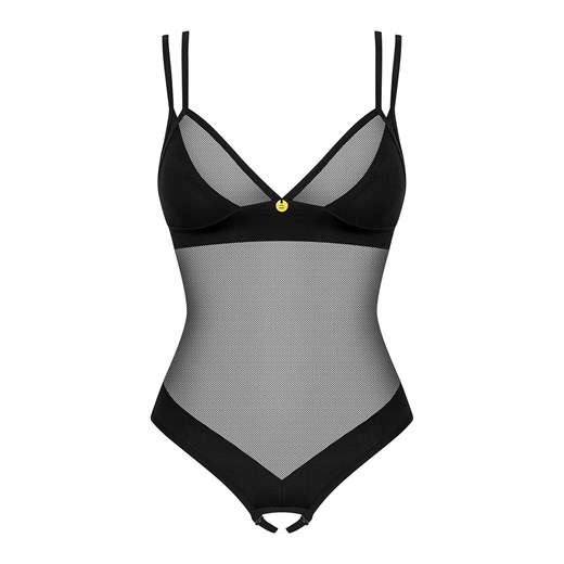 Obsessive czarne body z otwartym krokiem Nesari, Kolor czarny, Rozmiar M/L, Obsessive ze sklepu Intymna w kategorii Body damskie - zdjęcie 175249501