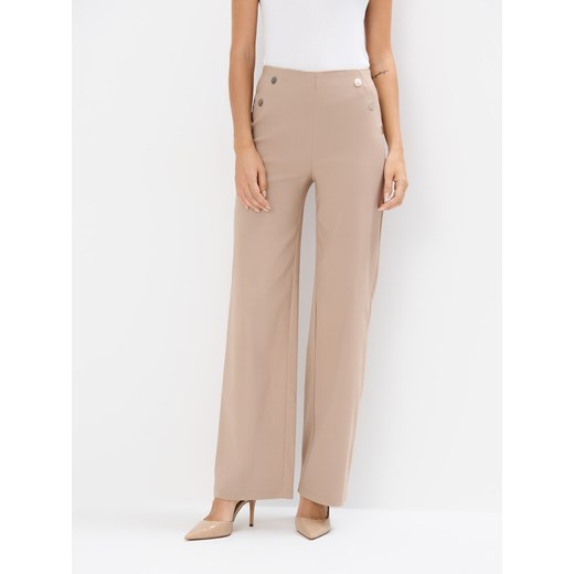 Mohito - Beżowe spodnie z szeroką nogawką - beżowy Mohito 42 Mohito