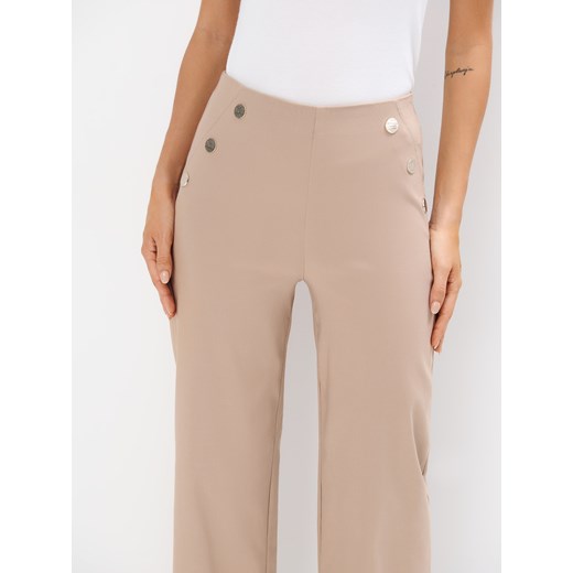 Mohito - Beżowe spodnie z szeroką nogawką - beżowy Mohito 40 Mohito