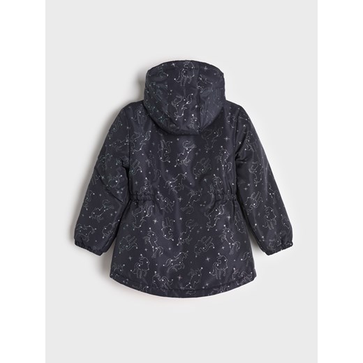 Sinsay - Kurtka z kapturem z technicznego materiału - granatowy Sinsay 116 Sinsay