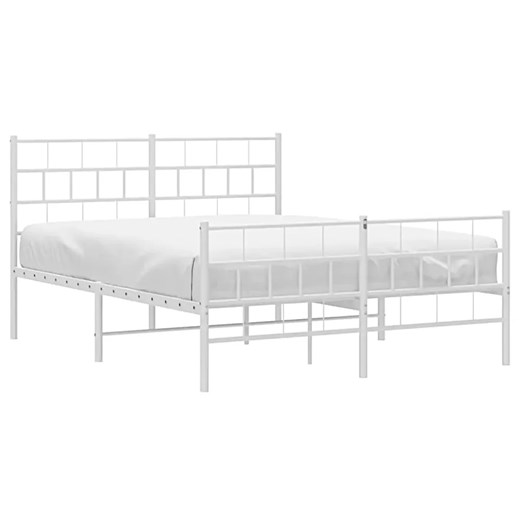 Białe podwójne łóżko z wezgłowiem 160x200 H1-M49 ze sklepu Edinos.pl w kategorii Łóżka i materace - zdjęcie 175259623