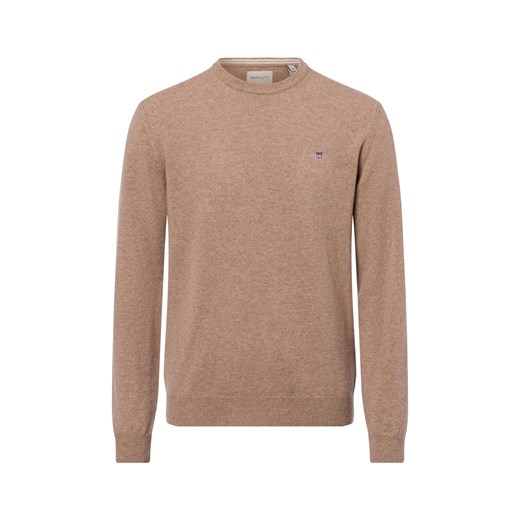 Gant Męski wełniany sweter Mężczyźni Wełna melanżowy jednolity - id: 713348-0002-09920 - marki Gant - 175261684 Gant Męski wełniany sweter Mężczyźni Wełna melanżowy jednolity ze sklepu vangraaf w kategorii Swetry męskie - zdjęcie 175261684