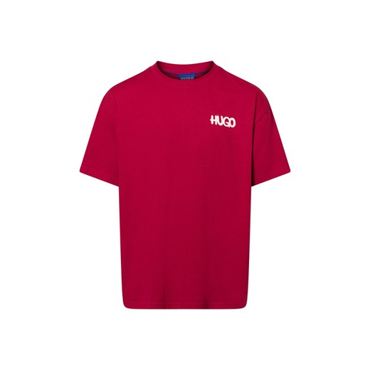 HUGO BLUE Koszulka męska - Nimayliti Mężczyźni Bawełna czerwony wzorzysty ze sklepu vangraaf w kategorii T-shirty męskie - zdjęcie 175261690