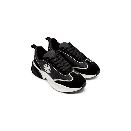 Buty sportowe damskie Tory Burch sneakersy ze skóry czarne na platformie