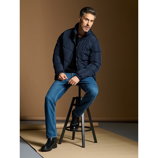 Sinsay - Kurtka pikowana - granatowy Sinsay S Sinsay