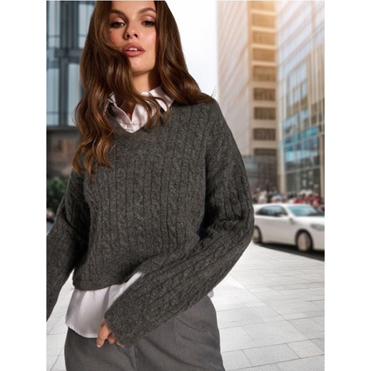 Sinsay - Sweter - szary ze sklepu Sinsay w kategorii Swetry damskie - zdjęcie 175275841