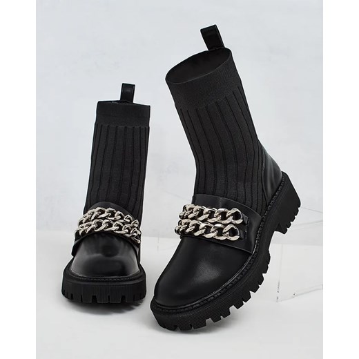 Royalfashion Eleganckie botki damskie z ozdobą Olluf Royalfashion.pl 41 okazyjna cena royalfashion.pl