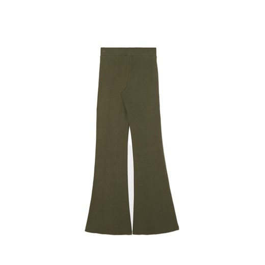 Cropp - Oliwkowe spodnie flare - zielony Cropp M Cropp