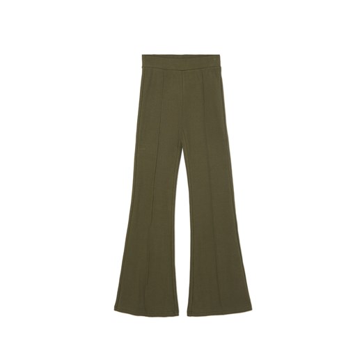 Cropp - Oliwkowe spodnie flare - zielony Cropp L Cropp