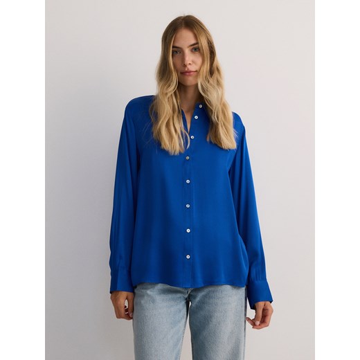 Reserved - Koszula z wiskozy - niebieski ze sklepu Reserved w kategorii Koszule damskie - zdjęcie 175287280