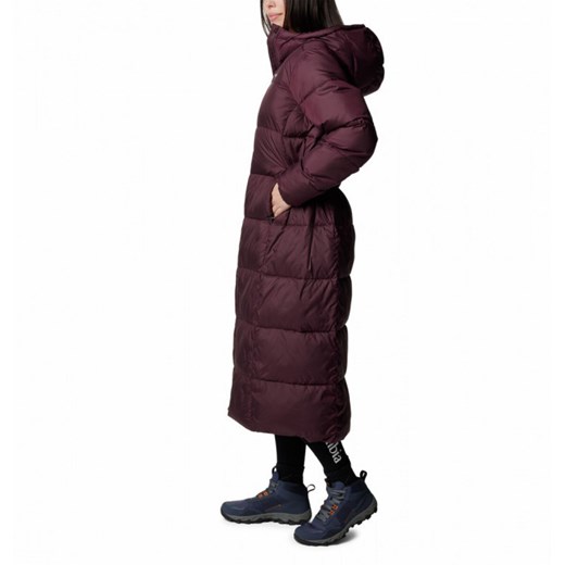 Damski płaszcz puchowy pikowany Columbia Pike Lake III Long Puffer Jacket - fioletowy ze sklepu Sportstylestory.com w kategorii Kurtki damskie - zdjęcie 175287721