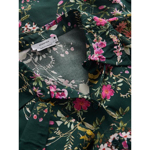 Reserved - Koszula z wiskozy - ciemnozielony Reserved XL Reserved