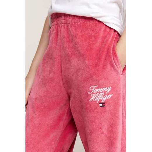 Tommy Hilfiger spodnie dziewczęce różowe bawełniane
